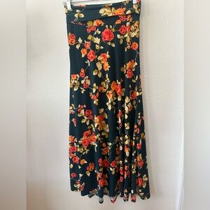LuLaRoe Dark Green and Yellow Floral Dress
